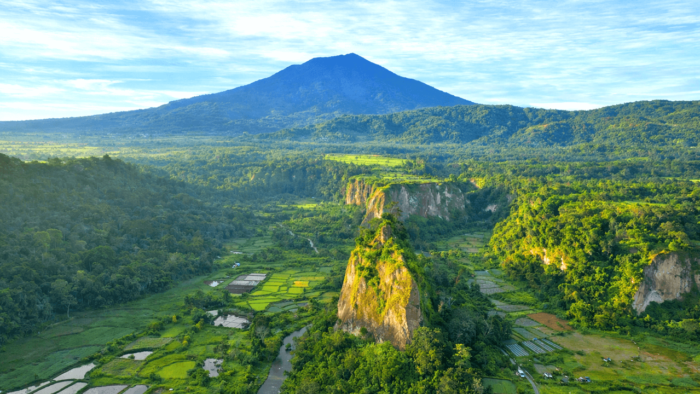 Panorama Ngarai Sianok yang membentang hijau